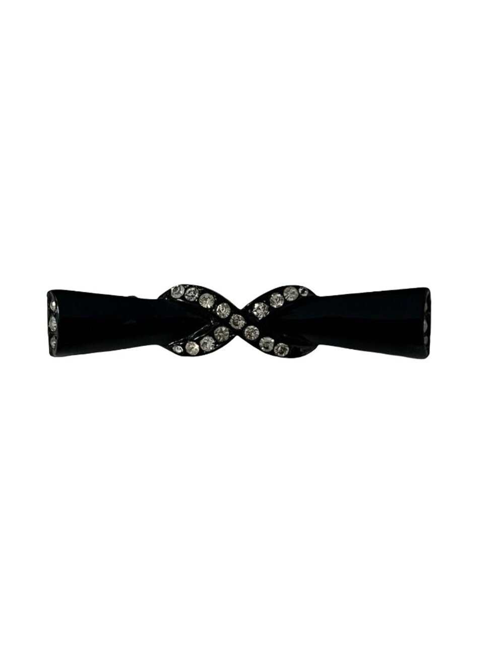 Vintage Black Bow Brooch Rhinestone Pin Art Deco Style Slim Bar Pin Elegant Jewe